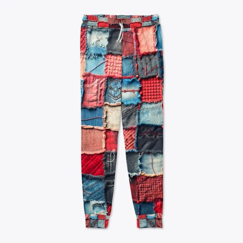 Red Denim Patchwork